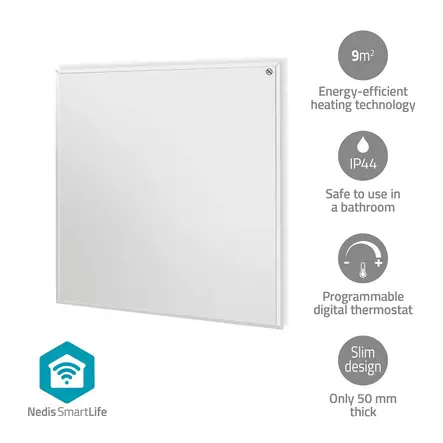 SmartLife Infrapunalämmityspaneeli | 350 W | Säädettävä termostaatti | Kaukosäädin | IP44 | Valkoinen - Lämmitys - 5412810444304 - 1