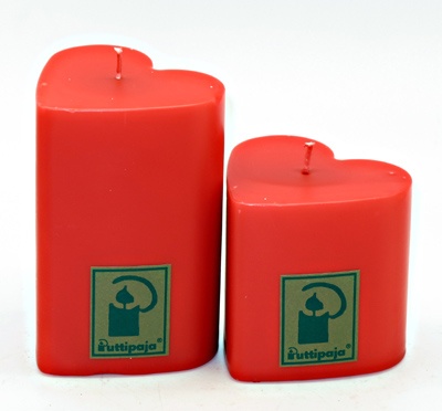 Sydänkynttilä 8 cm punainen - Kynttilät ja lyhdyt - 6430013036514 - 1
