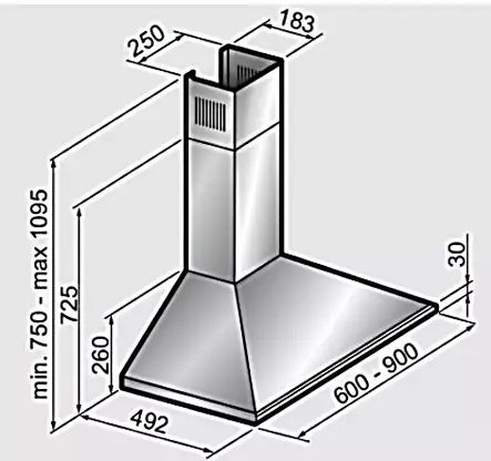 Unit UCH-6015MI Liesituuletin aktiivihiilisuodattimella, 60cm, teräs - Uunit ja liedet - TN-221674 - 2