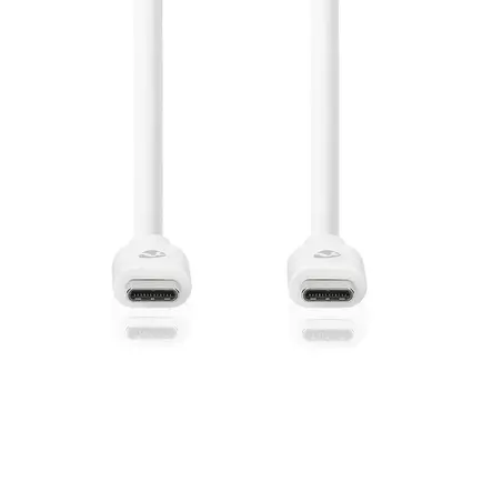 USB kaapeli | USB 3.2 Gen 1 | USB-C Uros | USB-C Uros | 60 W | 4K@60Hz | 5 Gbps | Niklattu | 3.00 m | Pyöreä | PVC | Valkoinen | Laatikko - Nedis tuotteet - 5412810481354 - 10