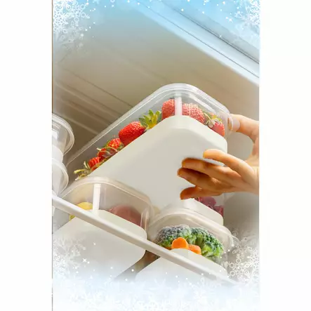 Jääkaapin Järjestelijäsetti 10 kpl - Harmaa - 100% Muovi - BPA-vapaa - Astianpesukoneen Kestävä - Ei Mikroaaltouuniin - Eväsrasiat ja ruoansäilytysastiat - 8684283501274 - 1