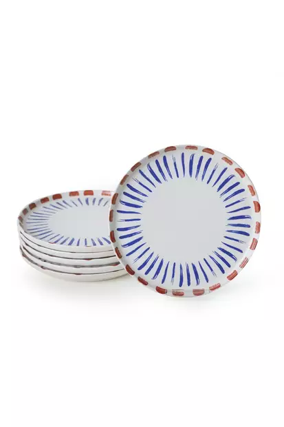 Kakkuottimet 6-osainen Setti - 100% Keraaminen Kivitavara, Matta Valkoinen, Antibakteerinen, Ekologinen, 22 cm - Tarjoiluastiat - 8684282802334 - 1