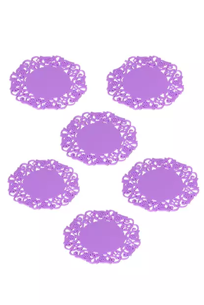 Lasinalussetti 6 kpl - Monivärinen, 100% Silikoni, 9 cm, Tyylikäs ja Kestävä, Ei Astianpesukoneeseen tai Mikroaaltouuniin - Pöytäliinat ja tabletit - 8683342786874 - 1