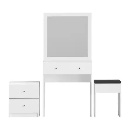 Meikkipöytä, valkoinen, 65 cm x 139 cm x 35 cm, kestävä, tilava - Meikkipöydät - 8681181622124 - 1