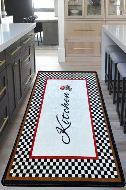 Monivärinen eteisen matto käytävämatto 80x100 cm - Antibakteerinen, Liukumaton, Konepestävä, 100% Polyesteri, 10 mm Nukka - Pienet matot ja käytävämatot - 8683342625654 - 1