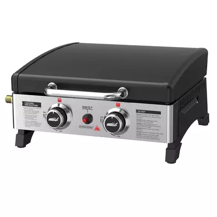 Plancha kaasugrilli 2 poltinta Easy Cooking, pöytämallinen teräsgrilli 5 kW, posliiniemaloitu paistopinta - Kaasugrillit - 6418536032954 - 1