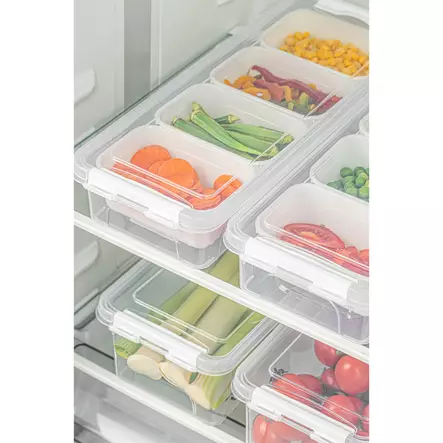 Säilytyslaatikko sarja (4 osaa), läpinäkyvä, 14 x 36 x 9 cm, kestävä, BPA-vapaa - Muovilaatikot ja säilytyslaatikot - 8684282832034 - 2