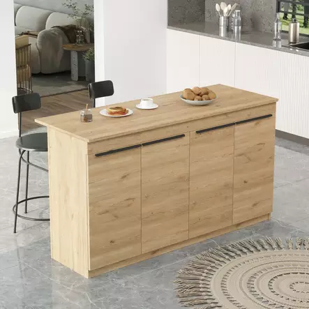 Tammi ruokapöytä - 100% Melamiinipinnoitettu Lastulevy, 18 mm Paksuus, 160x90x60 cm, Kestävä ja Tyylikäs - Ruokapöydät - 8684283262014 - 2