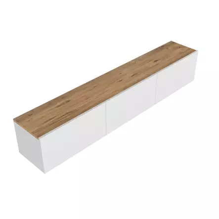 TV-taso, Valkoinen Atlantinmänty, 150x30x32 cm, 100% Melamiinipinnoitettu Lastulevy, Moderni ja Tyylikäs Säilytysratkaisu - TV-tasot - 8684282905424 - 1