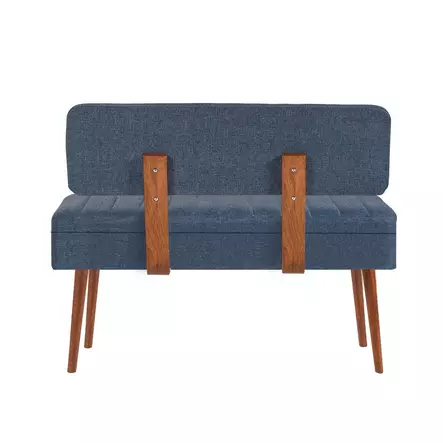 Tyylikäs ja Kestävä Bankki: Pähkinä ja Tummansininen, 100% Melamiinipinnoitettu, 110x82,5x40 cm, PVC-jalat 31 cm - Lipastot ja senkit - 8683742499824 - 2