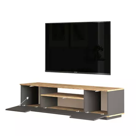 Tyylikäs Olohuoneen Kalustesetti - Atlantic Pine Anthracite - 100% Melamiinipinnoitettu - TV-yksikkö 180 cm - Pöytä 90 cm - Huonekalut - 8684282994084 - 1