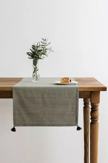 Vihreä Puuvilla-Polyesteri Juoksija 50x150 cm - Konepestävä, Helppohoitoinen, Ei Silitystä Tarvitseva Keittiötekstiili - Pöytäliinat ja tabletit - 8684282835844 - 2