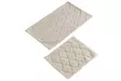 100% Puuvillainen Beige Kylpyhuonemattosetti (2 kpl) - Antibakteerinen, Liukumaton, Konepestävä, 50x60 cm & 60x100 cm - Kylpyhuonematot ja kosteantilan matot - 8681875010404 - 1