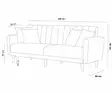3-istuttava vuodesohva, tummansininen, 205 cm x 85 cm x 85 cm, mukava, käytännöllinen, tyylikäs - Vuodesohvat - 8681875323764 - 8
