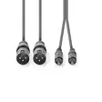 Balansoitu Audiojohto | 2x XLR 3-Pin uros | 2x RCA uros | Niklattu | 1.50 m | Pyöreä | PVC | Tummanharmaa | Pahvikotelo - Audiokaapelit - 5412810295784 - 10