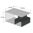 Tumma Pähkinävalkoinen Sohvapöytä - 100% Melamiinipinnoitettu Lastulevy, 18mm, 90x42x54cm, Useita Hyllyjä, Kiinnitettävä Seinäkiinnitys - Sohvapöydät - 8682870764194 - 5