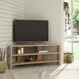 TV-taso, Tammi, 100% Melamiinipinnoitettu Lastulevy, 18 mm, 114x45x36 cm, Useita Hyllyjä, Seinään Kiinnitettävä - TV-tasot - 8681875104134 - 1
