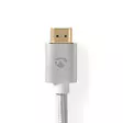 HDMI -kaapeli | HDMI liitin | DVI-D 24+1-Pin Uros | 2560x1600 | Kullattu | 2.00 m | Suora | Punottu | Hopea | Laatikko kannella ja ikkunalla - HDMI-kaapelit - 5412810333264 - 47