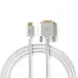 HDMI -kaapeli | HDMI liitin | DVI-D 24+1-Pin Uros | 2560x1600 | Kullattu | 2.00 m | Suora | Punottu | Hopea | Laatikko kannella ja ikkunalla - HDMI-kaapelit - 5412810333264 - 1
