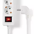 Jatkojohto | Maadoitettu virtaliitin / Tyyppi F (CEE 7/7) | 3-suuntainen | 1.50 m | 3680 W | 16 A | Maadoituksen tyyppi: Sivukontaktit | 230 V AC 50/60 Hz | Pistokannan kulma: 45 ° | H05VV-F 3G1.5mm² | On/off-kytkin | Valkoinen - Jatkojohdot - 5412810323234 - 45