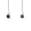 Koaksiaalikaapeli | IEC (Coax) Uros | IEC (Coax) Naaras | Niklattu | 120 dB | 75 Ohm | Nelinkertainen suojaus | 1.00 m | Pyöreä | PVC | Valkoinen | Kirjekuori - Antennikaapelit - 5412810282074 - 10