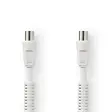 Koaksiaalikaapeli | IEC (Coax) Uros | IEC (Coax) Naaras | Niklattu | 120 dB | 75 Ohm | Nelinkertainen suojaus | 1.00 m | Pyöreä | PVC | Valkoinen | Kirjekuori - Antennikaapelit - 5412810282074 - 1
