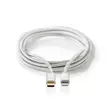 Lightning Kaapeli | USB 2.0 | USB-C Uros | Apple Lightning 8-Pin | 480 Mbps | Kullattu | 2.00 m | Pyöreä | Nailon / Punottu | Alumiini | Laatikko kannella ja ikkunalla - Lightning-kaapelit - 5412810313044 - 10