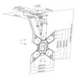 SmartLife Motorised TV Ceiling Mount | 23 - 65 " | Maximum supported screen weight: 30 kg | Rotatable | Tiltable | Minimum ceiling distance: 140 mm | Remote controlled | Steel | Black - TV telineet - 5412810450664 - 80