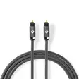 Optinen Audiokaapeli | TosLink uros | TosLink uros | 5.00 m | Pyöreä | Punottu | Gun Metal Harmaa | Laatikko kannella ja ikkunalla - Audiokaapelit - 5412810401574 - 1