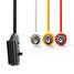 SCART-kaapeli | SCART Uros | 3x RCA uros | Niklattu | Vaihdettava | 480p | 2.00 m | Pyöreä | PVC | Musta | Panta - HDMI-kaapelit - 5412810325474 - 2