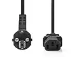 Sähköjohto | Suko Uros | IEC-320-C13 | Kulma | Suora | Niklattu | 2.00 m | Pyöreä | PVC | Musta | Laatikko - Virtakaapelit ja liittimet - 5412810289394 - 10