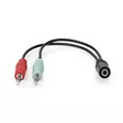 Stereoäänikaapeli | 3.5 mm naaras | 2x 3,5 mm, Uros | Niklattu | 0.20 m | Pyöreä | Musta | Laatikko - Audiokaapelit - 5412810335794 - 10