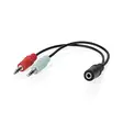 Stereoäänikaapeli | 3.5 mm naaras | 2x 3,5 mm, Uros | Niklattu | 0.20 m | Pyöreä | Musta | Laatikko - Audiokaapelit - 5412810335794 - 40