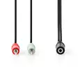 Stereoäänikaapeli | 3.5 mm naaras | 2x 3,5 mm, Uros | Niklattu | 0.20 m | Pyöreä | Musta | Laatikko - Audiokaapelit - 5412810335794 - 11