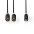 Stereoäänikaapeli | 2x RCA uros | 3.5 mm naaras | Kullattu | 0.20 m | Pyöreä | Antrasiitti | Laatikko - Audiokaapelit - 5412810265534 - 5