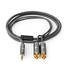 Stereoäänikaapeli | 3.5 mm uros | 2x RCA uros | Kullattu | 5.00 m | Pyöreä | Gun Metal Harmaa | Laatikko kannella ja ikkunalla - Audiokaapelit - 5412810318674 - 3