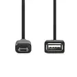 USB Mikro-B Sovitin | USB 2.0 | USB Micro-B Uros | USB-A Naaras | 480 Mbps | 0.20 m | Pyöreä | Niklattu | PVC | Musta | Laatikko - Tietokone ja verkko - 5412810336104 - 10