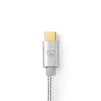USB kaapeli | USB 2.0 | USB-A Uros | USB-C Uros | 15 W | 480 Mbps | Kullattu | 2.00 m | Pyöreä | Nailon / Punottu | Alumiini | Laatikko kannella ja ikkunalla - Tietokone ja verkko - 5412810262694 - 46