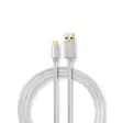 USB kaapeli | USB 2.0 | USB-A Uros | USB-C Uros | 15 W | 480 Mbps | Kullattu | 2.00 m | Pyöreä | Nailon / Punottu | Alumiini | Laatikko kannella ja ikkunalla - Tietokone ja verkko - 5412810262694 - 1
