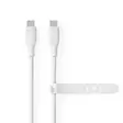 USB kaapeli | USB 2.0 | USB-C Uros | USB-C Uros | 60 W | 480 Mbps | Niklattu | 1.50 m | Pyöreä | Silikoni | Valkoinen | Laatikko - Tietokone ja verkko - 5412810417964 - 2