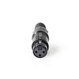 XLR-liitin | Suora | Naaras | Niklattu | Juottaminen | Kaapelin läpitulomitta: 5.0 mm | Metalli | Musta | 1 kpl | Muovipussi - Audioliittimet ja plugit - 5412810296484 - 10