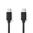 USB kaapeli | USB 2.0 | USB-C Uros | USB-C Uros | 60 W | 480 Mbps | Niklattu | 2.00 m | Pyöreä | PVC | Musta | Label - Puhelimet - 5412810481194 - 1