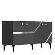 Anthracite Silver Konsoli - Moderni ja Tyylikäs Huonekalu, 100% Melamiinipinnoitettu, 150x40x79 cm, Kestävä ja Monikäyttöinen - - 19-19-8684282612704 - 9