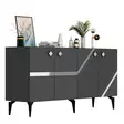 Anthracite Silver Konsoli - Moderni ja Tyylikäs Huonekalu, 100% Melamiinipinnoitettu, 150x40x79 cm, Kestävä ja Monikäyttöinen - - 19-19-8684282612704 - 1