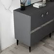 Anthracite Silver Konsoli - Moderni ja Tyylikäs Huonekalu, 100% Melamiinipinnoitettu, 150x40x79 cm, Kestävä ja Monikäyttöinen - - 19-19-8684282612704 - 6