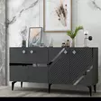 Anthracite Silver Konsoli - Moderni ja Tyylikäs Huonekalu, 100% Melamiinipinnoitettu, 150x40x79 cm, Kestävä ja Monikäyttöinen - - 19-19-8684282612704 - 3