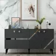 Anthracite Silver Konsoli - Moderni ja Tyylikäs Huonekalu, 100% Melamiinipinnoitettu, 150x40x79 cm, Kestävä ja Monikäyttöinen - - 19-19-8684282612704 - 2