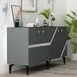 Anthracite Silver Konsoli - Moderni ja Tyylikäs Huonekalu, 100% Melamiinipinnoitettu, 150x40x79 cm, Kestävä ja Monikäyttöinen - - 19-19-8684282612704 - 4