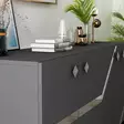 Anthracite Silver Konsoli - Moderni ja Tyylikäs Huonekalu, 100% Melamiinipinnoitettu, 150x40x79 cm, Kestävä ja Monikäyttöinen - - 19-19-8684282612704 - 5