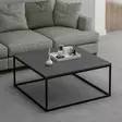 Anthrasiitti Sohvapöytä - 100% Melamiinipinnoitettu Lastulevy, Metallirunko, 90x42x90 cm, Tyylikäs ja Kestävä - Sohvapöydät - 8683742465614 - 2